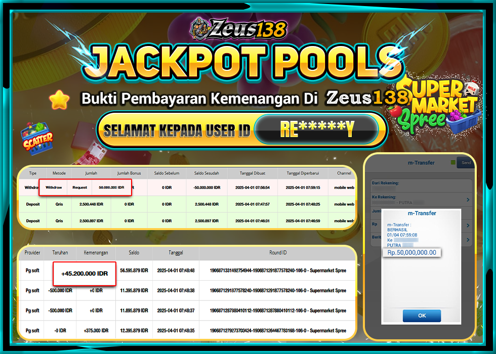 ZEUS138 JACKPOT SUPERMARKET SPREE Rp.50.000.000,-